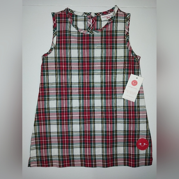 Smiling Button Plaid Dress - Picture 1 of 4